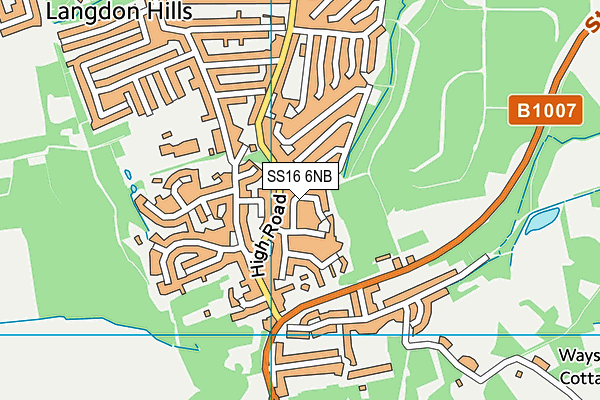 SS16 6NB map - OS VectorMap District (Ordnance Survey)