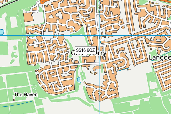 SS16 6QZ map - OS VectorMap District (Ordnance Survey)