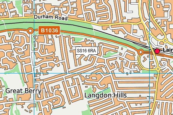 SS16 6RA map - OS VectorMap District (Ordnance Survey)