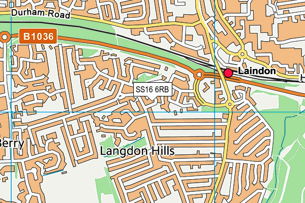 SS16 6RB map - OS VectorMap District (Ordnance Survey)