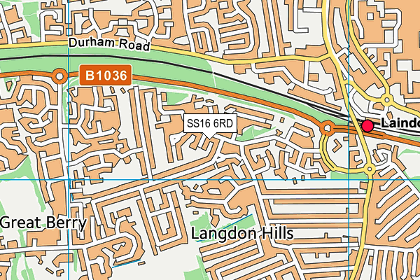 SS16 6RD map - OS VectorMap District (Ordnance Survey)