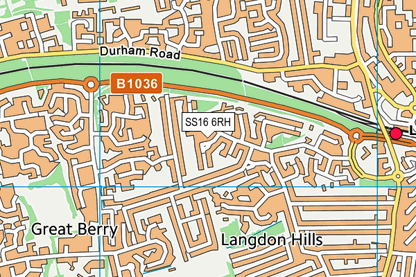 SS16 6RH map - OS VectorMap District (Ordnance Survey)