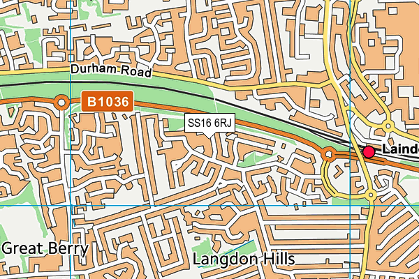 SS16 6RJ map - OS VectorMap District (Ordnance Survey)