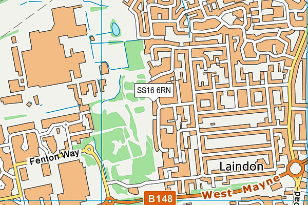 SS16 6RN map - OS VectorMap District (Ordnance Survey)