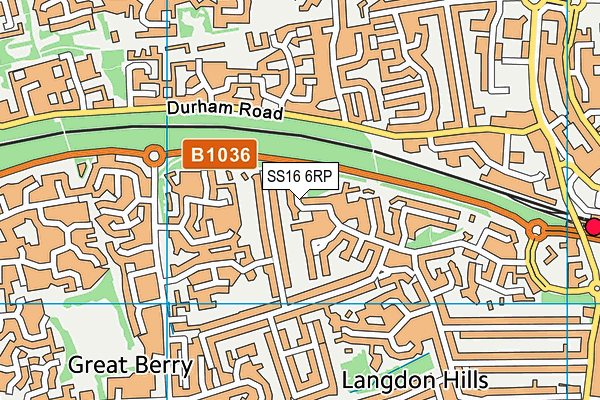 SS16 6RP map - OS VectorMap District (Ordnance Survey)