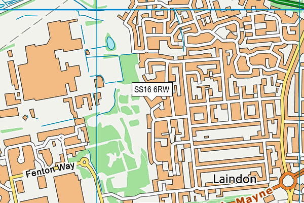 SS16 6RW map - OS VectorMap District (Ordnance Survey)