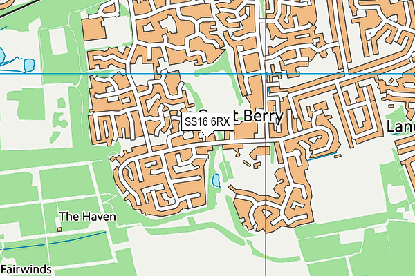 SS16 6RX map - OS VectorMap District (Ordnance Survey)