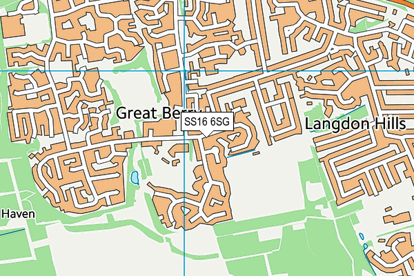 Langdon Hills Recreation Ground map (SS16 6SG) - OS VectorMap District (Ordnance Survey)