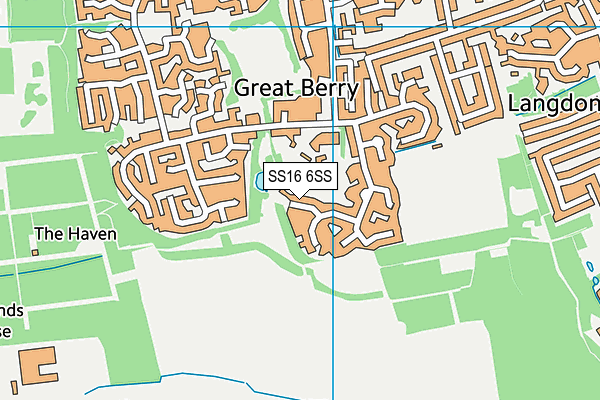 SS16 6SS map - OS VectorMap District (Ordnance Survey)