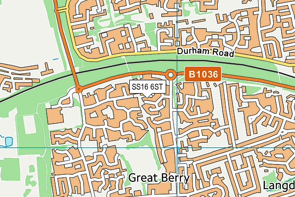 SS16 6ST map - OS VectorMap District (Ordnance Survey)