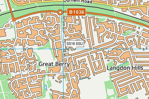 SS16 6SU map - OS VectorMap District (Ordnance Survey)