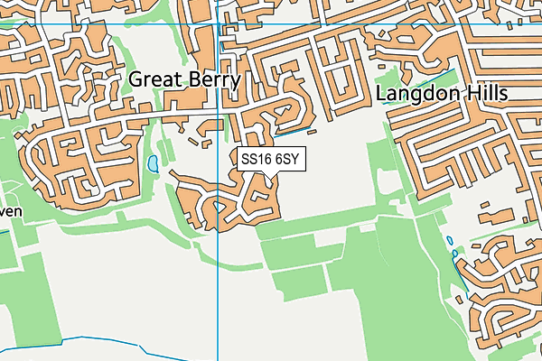 SS16 6SY map - OS VectorMap District (Ordnance Survey)