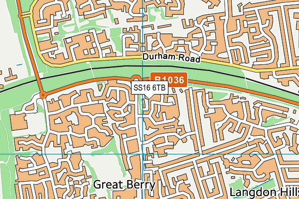 SS16 6TB map - OS VectorMap District (Ordnance Survey)