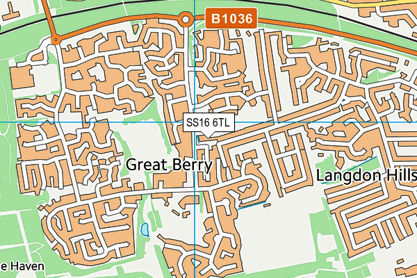 SS16 6TL map - OS VectorMap District (Ordnance Survey)