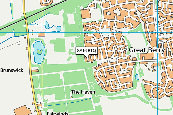 SS16 6TQ map - OS VectorMap District (Ordnance Survey)