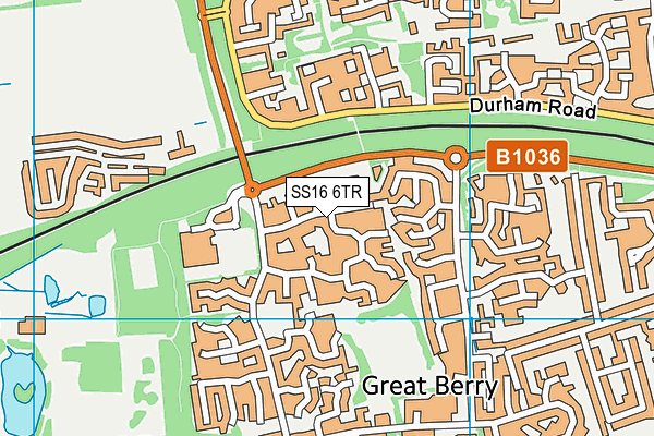 SS16 6TR map - OS VectorMap District (Ordnance Survey)