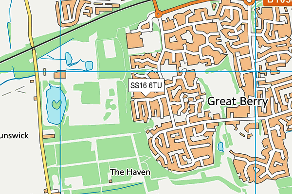 SS16 6TU map - OS VectorMap District (Ordnance Survey)
