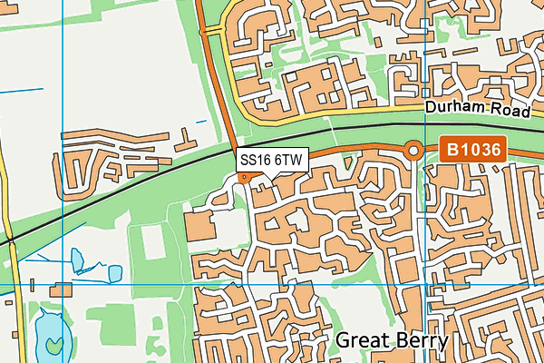 SS16 6TW map - OS VectorMap District (Ordnance Survey)