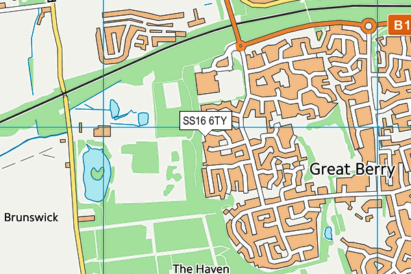 SS16 6TY map - OS VectorMap District (Ordnance Survey)