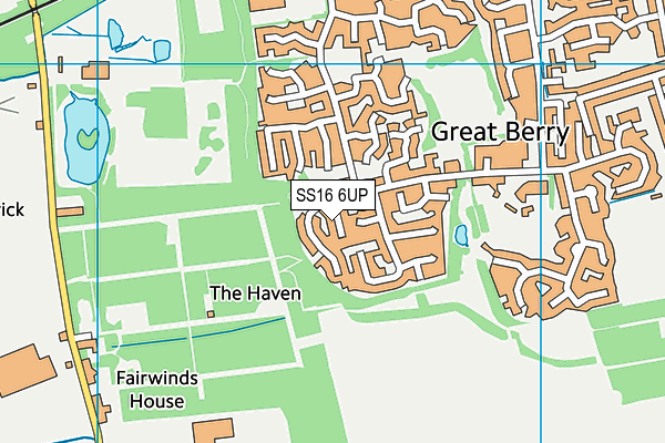 SS16 6UP map - OS VectorMap District (Ordnance Survey)