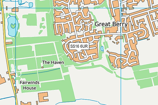 SS16 6UR map - OS VectorMap District (Ordnance Survey)