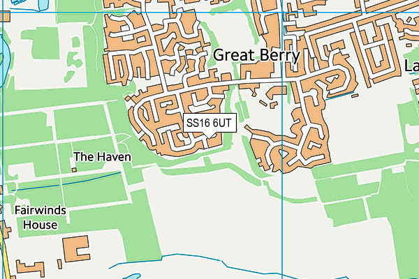 SS16 6UT map - OS VectorMap District (Ordnance Survey)