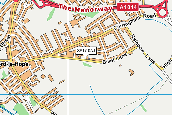 SS17 0AJ map - OS VectorMap District (Ordnance Survey)