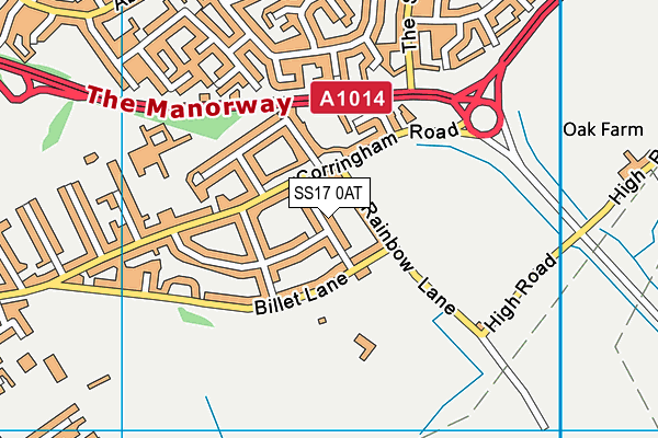 SS17 0AT map - OS VectorMap District (Ordnance Survey)