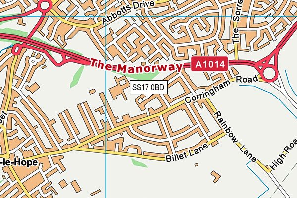 SS17 0BD map - OS VectorMap District (Ordnance Survey)