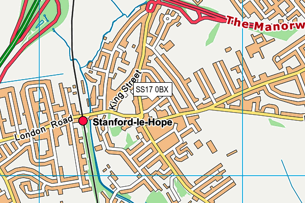 SS17 0BX map - OS VectorMap District (Ordnance Survey)