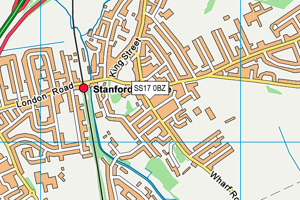 SS17 0BZ map - OS VectorMap District (Ordnance Survey)