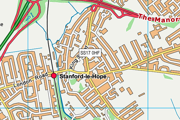 Oasis Health & Fitness Club map (SS17 0HF) - OS VectorMap District (Ordnance Survey)