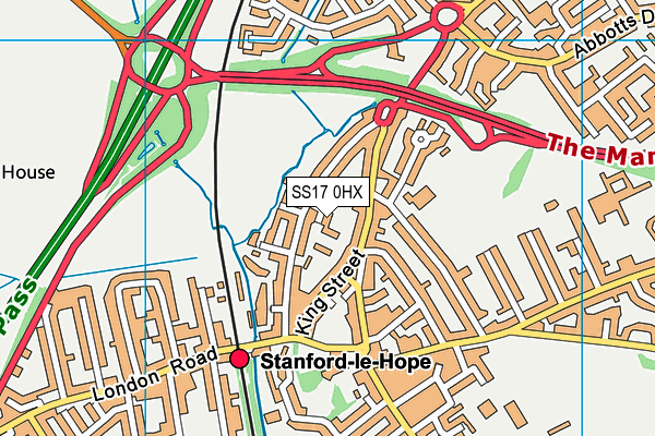 SS17 0HX map - OS VectorMap District (Ordnance Survey)