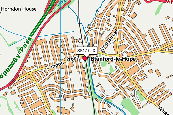 SS17 0JX map - OS VectorMap District (Ordnance Survey)