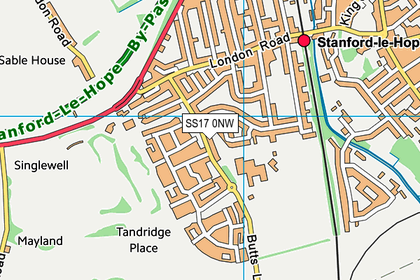St Clere's School map (SS17 0NW) - OS VectorMap District (Ordnance Survey)