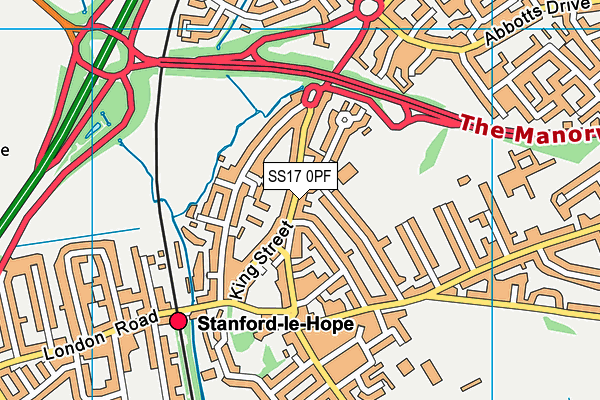 SS17 0PF map - OS VectorMap District (Ordnance Survey)