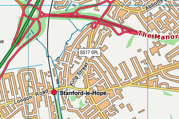 SS17 0PL map - OS VectorMap District (Ordnance Survey)