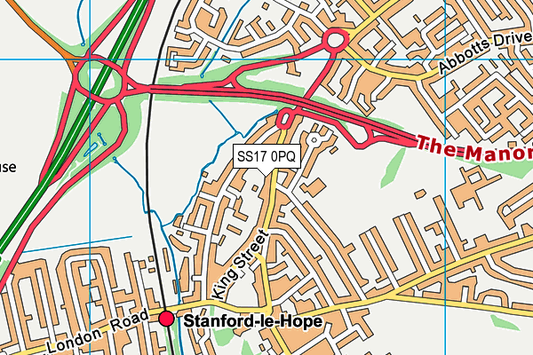 SS17 0PQ map - OS VectorMap District (Ordnance Survey)