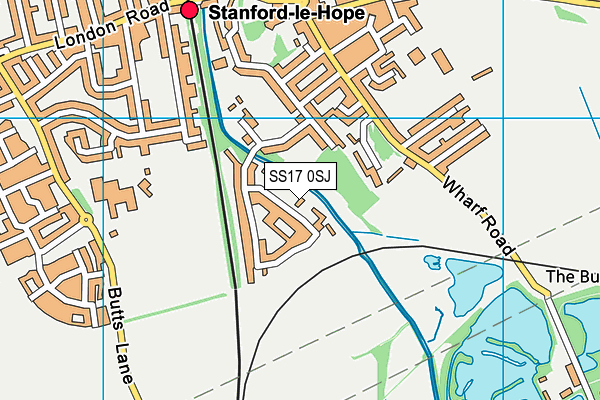SS17 0SJ map - OS VectorMap District (Ordnance Survey)
