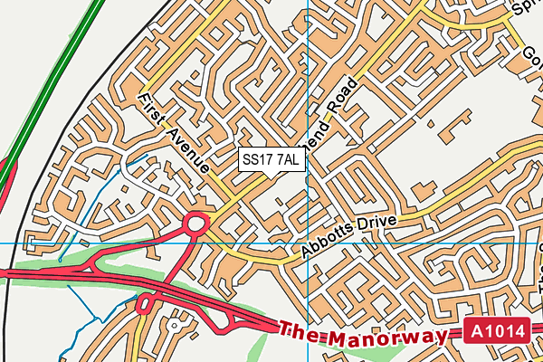 SS17 7AL map - OS VectorMap District (Ordnance Survey)