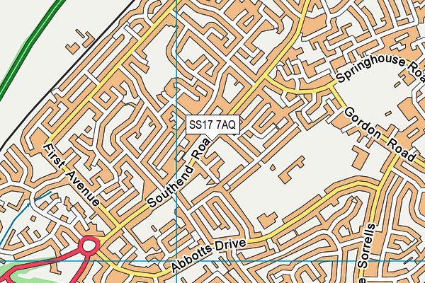 SS17 7AQ map - OS VectorMap District (Ordnance Survey)