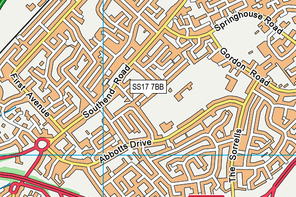 SS17 7BB map - OS VectorMap District (Ordnance Survey)