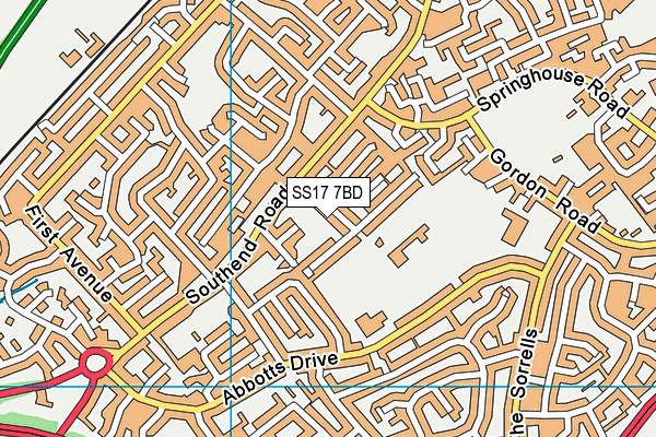 SS17 7BD map - OS VectorMap District (Ordnance Survey)