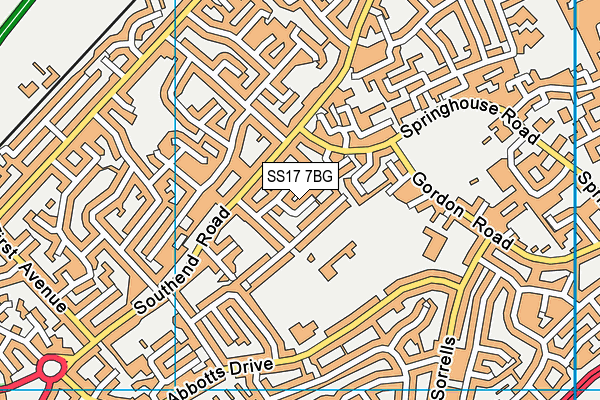 SS17 7BG map - OS VectorMap District (Ordnance Survey)