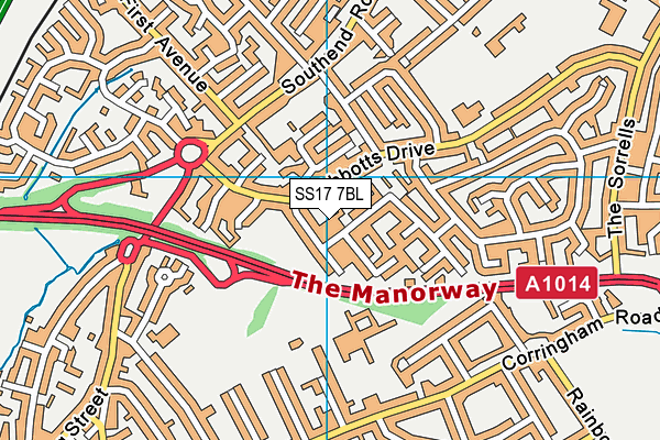 SS17 7BL map - OS VectorMap District (Ordnance Survey)