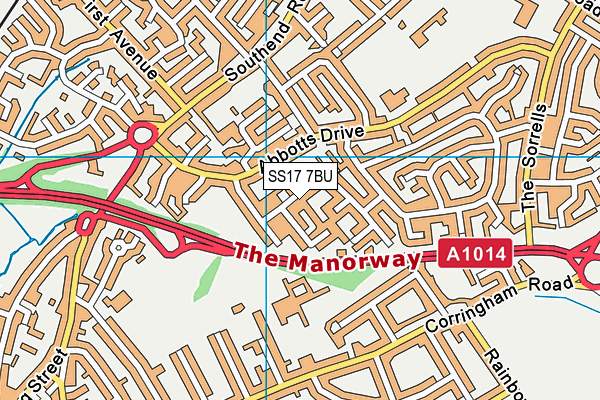 SS17 7BU map - OS VectorMap District (Ordnance Survey)