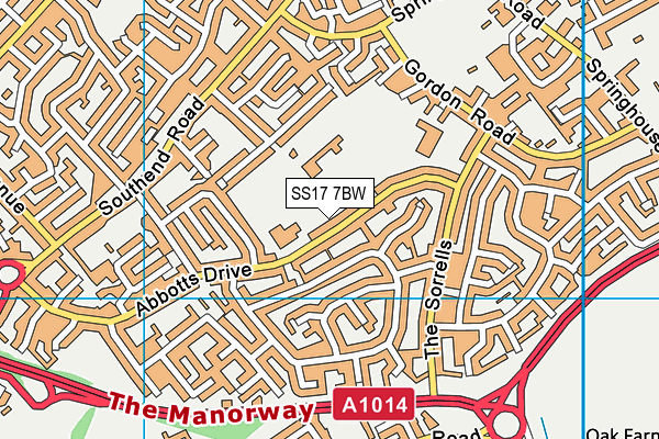 SS17 7BW map - OS VectorMap District (Ordnance Survey)