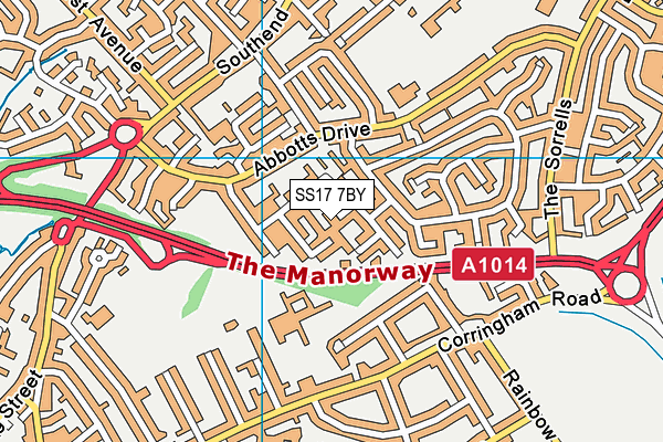 SS17 7BY map - OS VectorMap District (Ordnance Survey)