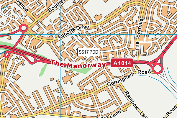 SS17 7DD map - OS VectorMap District (Ordnance Survey)