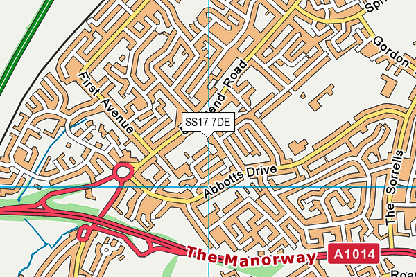 SS17 7DE map - OS VectorMap District (Ordnance Survey)